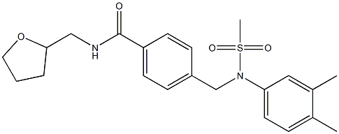 4-{[3,4-dimethyl(methylsulfonyl)anilino]methyl}-N-(tetrahydro-2-furanylmethyl)benzamide Struktur