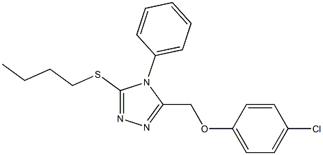 3-(butylsulfanyl)-5-[(4-chlorophenoxy)methyl]-4-phenyl-4H-1,2,4-triazole Struktur