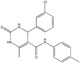 4-(3-chlorophenyl)-6-methyl-N-(4-methylphenyl)-2-oxo-1,2,3,4-tetrahydro-5-pyrimidinecarboxamide Struktur