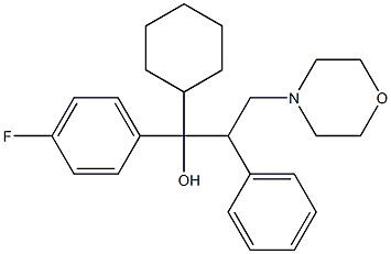 1-cyclohexyl-1-(4-fluorophenyl)-3-(4-morpholinyl)-2-phenyl-1-propanol Struktur