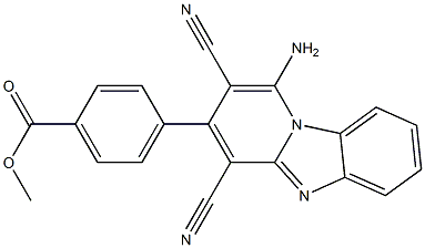 methyl 4-(1-amino-2,4-dicyanopyrido[1,2-a]benzimidazol-3-yl)benzoate Struktur