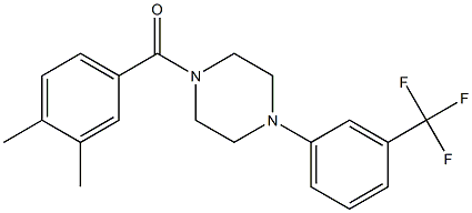 1-(3,4-dimethylbenzoyl)-4-[3-(trifluoromethyl)phenyl]piperazine Struktur