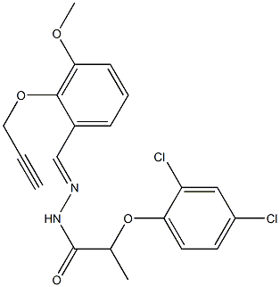 2-(2,4-dichlorophenoxy)-N'-[3-methoxy-2-(2-propynyloxy)benzylidene]propanohydrazide Struktur