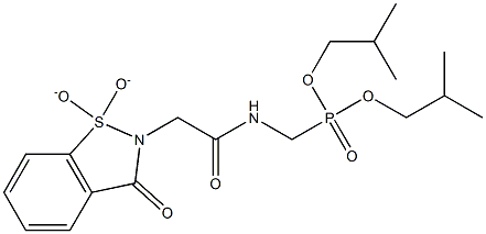 diisobutyl {[(1,1-dioxido-3-oxo-1,2-benzisothiazol-2(3H)-yl)acetyl]amino}methylphosphonate Struktur