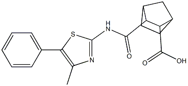 3-{[(4-methyl-5-phenyl-1,3-thiazol-2-yl)amino]carbonyl}bicyclo[2.2.1]heptane-2-carboxylic acid Struktur