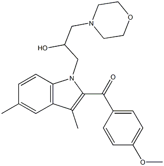 {1-[2-hydroxy-3-(4-morpholinyl)propyl]-3,5-dimethyl-1H-indol-2-yl}(4-methoxyphenyl)methanone Struktur