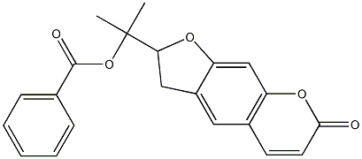 1-methyl-1-(7-oxo-2,3-dihydro-7H-furo[3,2-g]chromen-2-yl)ethyl benzoate Struktur