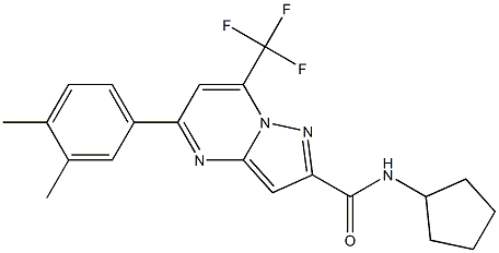 N-cyclopentyl-5-(3,4-dimethylphenyl)-7-(trifluoromethyl)pyrazolo[1,5-a]pyrimidine-2-carboxamide Struktur