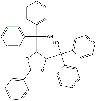 {5-[hydroxy(diphenyl)methyl]-2-phenyl-1,3-dioxolan-4-yl}(diphenyl)methanol Struktur