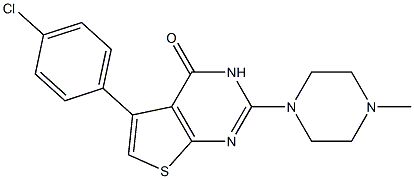 5-(4-chlorophenyl)-2-(4-methyl-1-piperazinyl)thieno[2,3-d]pyrimidin-4(3H)-one Struktur