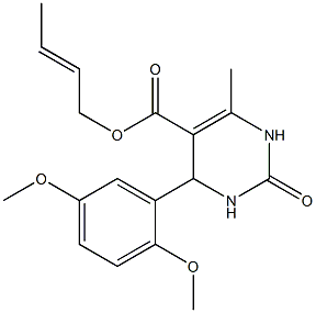 2-butenyl 4-(2,5-dimethoxyphenyl)-6-methyl-2-oxo-1,2,3,4-tetrahydro-5-pyrimidinecarboxylate Struktur