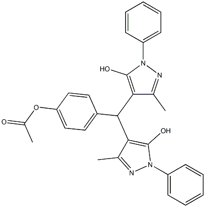 4-[bis(5-hydroxy-3-methyl-1-phenyl-1H-pyrazol-4-yl)methyl]phenyl acetate Struktur