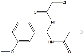 2-chloro-N-[[(chloroacetyl)amino](3-methoxyphenyl)methyl]acetamide Struktur