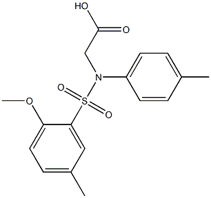 {[(2-methoxy-5-methylphenyl)sulfonyl]-4-methylanilino}acetic acid Struktur