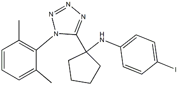 N-{1-[1-(2,6-dimethylphenyl)-1H-tetraazol-5-yl]cyclopentyl}-4-iodoaniline Struktur