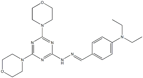 4-(diethylamino)benzaldehyde [4,6-di(4-morpholinyl)-1,3,5-triazin-2-yl]hydrazone Struktur