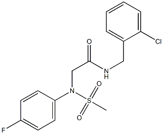 N-(2-chlorobenzyl)-2-[4-fluoro(methylsulfonyl)anilino]acetamide Struktur