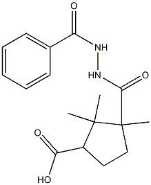 3-[(2-benzoylhydrazino)carbonyl]-2,2,3-trimethylcyclopentanecarboxylic acid Struktur