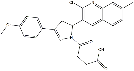 4-[5-(2-chloro-7-methyl-3-quinolinyl)-3-(4-methoxyphenyl)-4,5-dihydro-1H-pyrazol-1-yl]-4-oxobutanoic acid Struktur