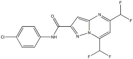 N-(4-chlorophenyl)-5,7-bis(difluoromethyl)pyrazolo[1,5-a]pyrimidine-2-carboxamide Struktur