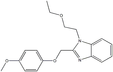 1-(2-ethoxyethyl)-2-[(4-methoxyphenoxy)methyl]-1H-benzimidazole Struktur