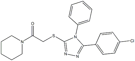 1-({[5-(4-chlorophenyl)-4-phenyl-4H-1,2,4-triazol-3-yl]sulfanyl}acetyl)piperidine Struktur