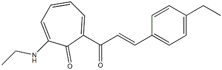 2-(ethylamino)-7-[3-(4-ethylphenyl)acryloyl]-2,4,6-cycloheptatrien-1-one Struktur