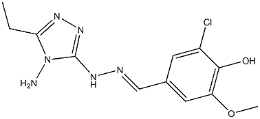 3-chloro-4-hydroxy-5-methoxybenzaldehyde (4-amino-5-ethyl-4H-1,2,4-triazol-3-yl)hydrazone Struktur