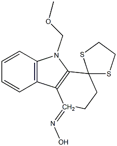 9-(methoxymethyl)-1,2,3,9-tetrahydrospiro(4H-carbazole-1,2'-[1,3]-dithiolane)-4-one oxime Struktur