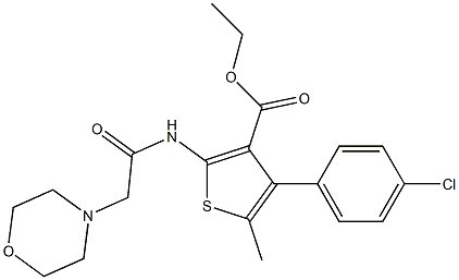 ethyl 4-(4-chlorophenyl)-5-methyl-2-[(4-morpholinylacetyl)amino]-3-thiophenecarboxylate Struktur