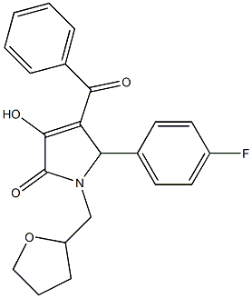 4-benzoyl-5-(4-fluorophenyl)-3-hydroxy-1-(tetrahydro-2-furanylmethyl)-1,5-dihydro-2H-pyrrol-2-one Struktur