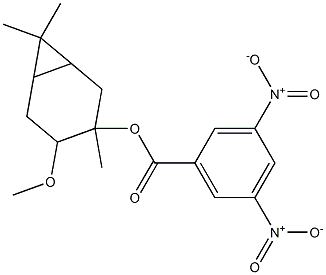 4-methoxy-3,7,7-trimethylbicyclo[4.1.0]hept-3-yl 3,5-dinitrobenzoate Struktur