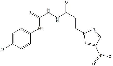 N-(4-chlorophenyl)-2-(3-{4-nitro-1H-pyrazol-1-yl}propanoyl)hydrazinecarbothioamide Struktur