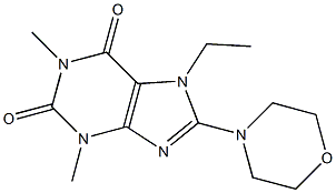 7-ethyl-1,3-dimethyl-8-(4-morpholinyl)-3,7-dihydro-1H-purine-2,6-dione Struktur