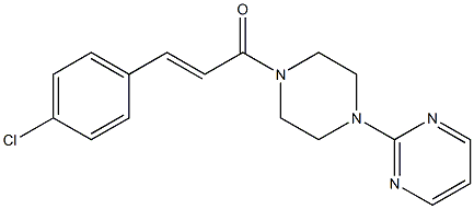 2-{4-[3-(4-chlorophenyl)acryloyl]-1-piperazinyl}pyrimidine Struktur