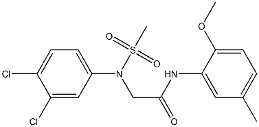 2-[3,4-dichloro(methylsulfonyl)anilino]-N-(2-methoxy-5-methylphenyl)acetamide Struktur