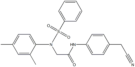 N-[4-(cyanomethyl)phenyl]-2-[2,4-dimethyl(phenylsulfonyl)anilino]acetamide Struktur