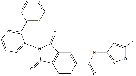 2-[1,1'-biphenyl]-2-yl-N-(5-methyl-3-isoxazolyl)-1,3-dioxo-5-isoindolinecarboxamide Struktur