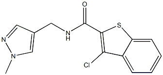 3-chloro-N-[(1-methyl-1H-pyrazol-4-yl)methyl]-1-benzothiophene-2-carboxamide Struktur