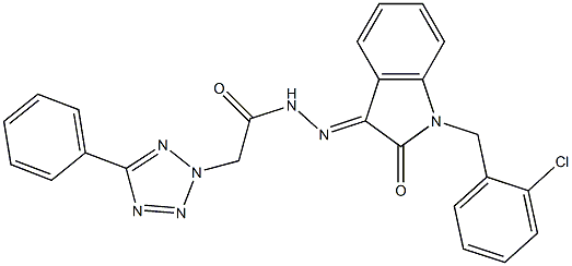 N'-[1-(2-chlorobenzyl)-2-oxo-1,2-dihydro-3H-indol-3-ylidene]-2-(5-phenyl-2H-tetraazol-2-yl)acetohydrazide Struktur