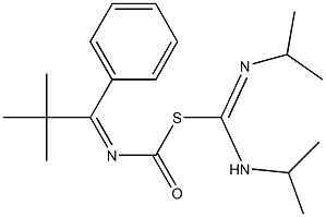 S-[(isopropylamino)(isopropylimino)methyl] 2,2-dimethyl-1-phenylpropylidenethiocarbamate Struktur