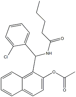 1-[(2-chlorophenyl)(pentanoylamino)methyl]naphthalen-2-yl acetate Struktur