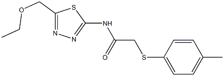 N-[5-(ethoxymethyl)-1,3,4-thiadiazol-2-yl]-2-[(4-methylphenyl)sulfanyl]acetamide Struktur