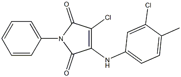 3-chloro-4-(3-chloro-4-methylanilino)-1-phenyl-1H-pyrrole-2,5-dione Struktur