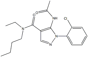 5-(acetylamino)-N-butyl-1-(2-chlorophenyl)-N-ethyl-1H-pyrazole-4-carboxamide Struktur