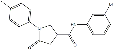 N-(3-bromophenyl)-1-(4-methylphenyl)-5-oxo-3-pyrrolidinecarboxamide Struktur