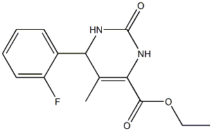 ethyl 6-(2-fluorophenyl)-5-methyl-2-oxo-1,2,3,6-tetrahydro-4-pyrimidinecarboxylate Struktur