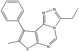 3-ethyl-8-methyl-9-phenylthieno[3,2-e][1,2,4]triazolo[4,3-c]pyrimidine Struktur