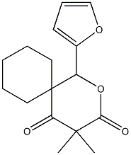 1-(2-furyl)-4,4-dimethyl-2-oxaspiro[5.5]undecane-3,5-dione Struktur