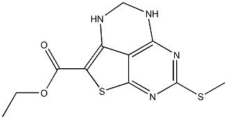 ethyl 7-(methylsulfanyl)-4,5-dihydro-3H-1-thia-3,5,6,8-tetraazaacenaphthylene-2-carboxylate Struktur